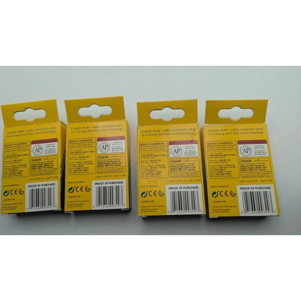 Crayola White Chalk Sticks 12 Count per‎ Box 4 Pack Bulk Non-Toxic 51-0320